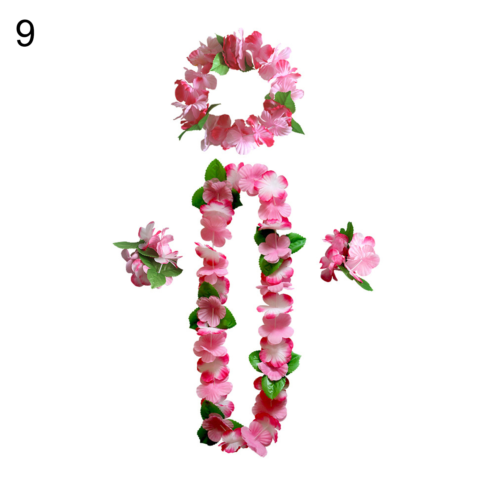 Lei Kit Vibrant Colors Breathable Party Favors Hawaiian Party Decorations Necklaces Lei Bracelet for Outdoor